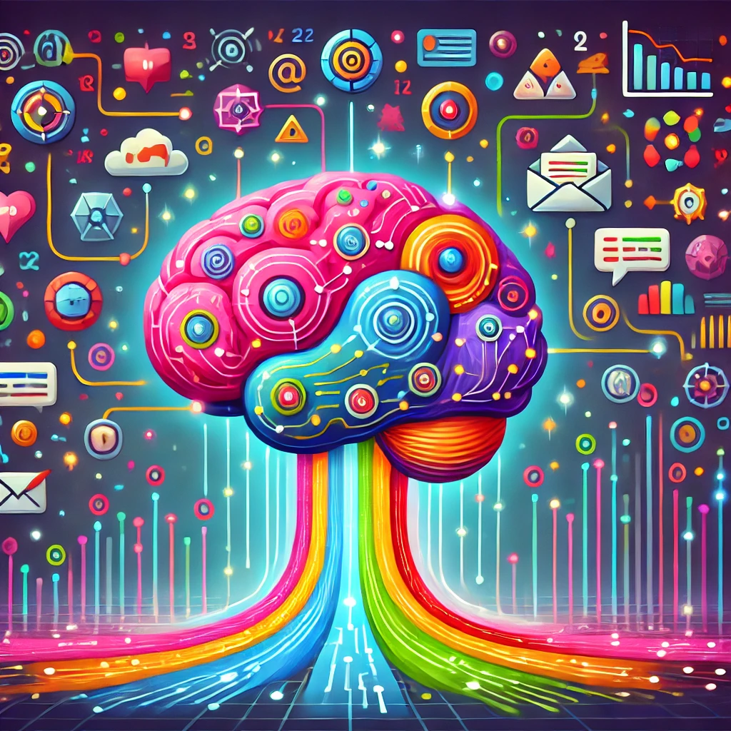 dalle-2024-11-05-15.22.51---a-colorful-cartoon-style-illustration-showing-information-streaming-into-an-artificial-brain.-the-brain,-depicted-with-vibrant-colors-and-circuitry,-h